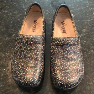Alegria Rainbow Rain design women’s slip on shoes